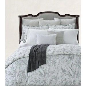 Ralph Lauren Genevieve Full/Queen Duvet Cover Grey 100% Cotton NEW